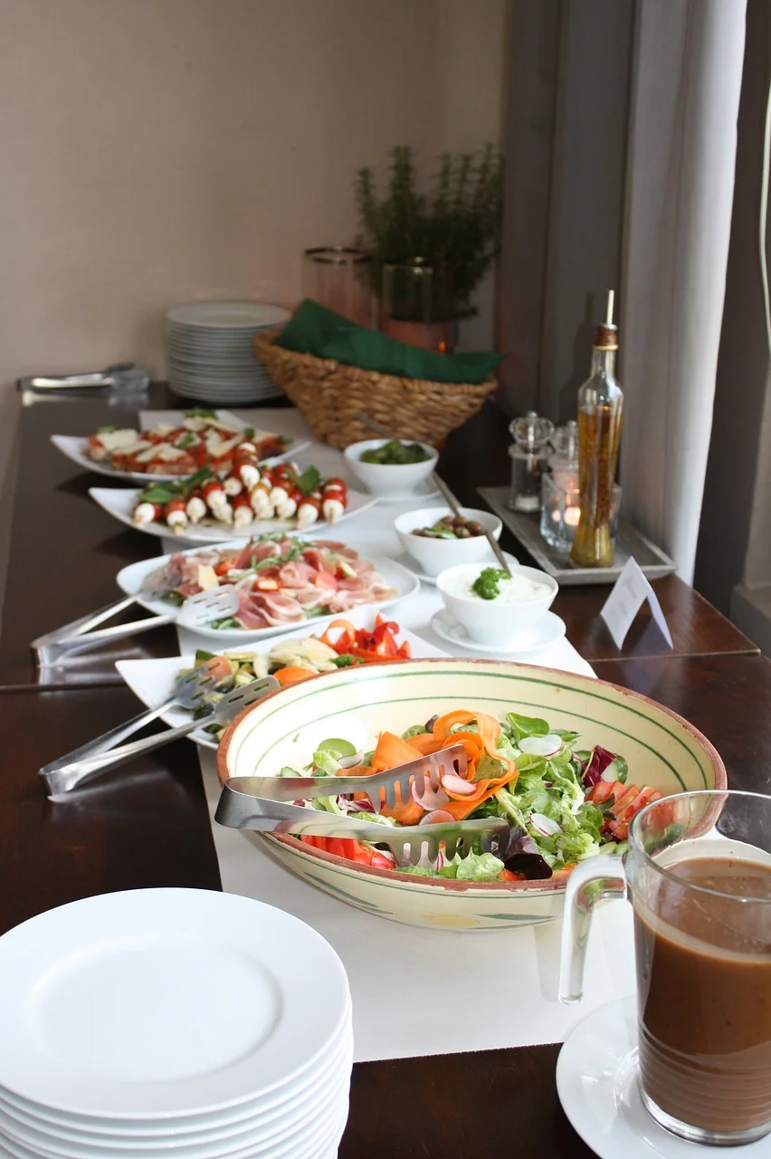Lunch buffet spread with salads and sides at Masala Theory Calgary SE