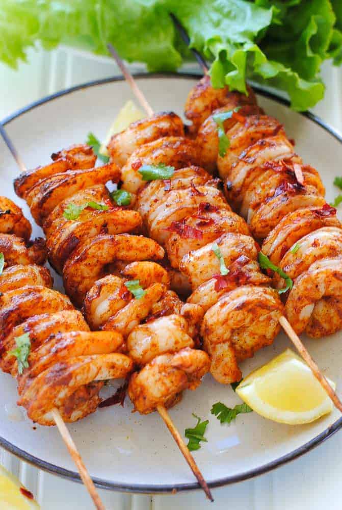 Tandoori Shrimp skewers from the clay oven at Masala Theory Indian Bistro Calgary SE